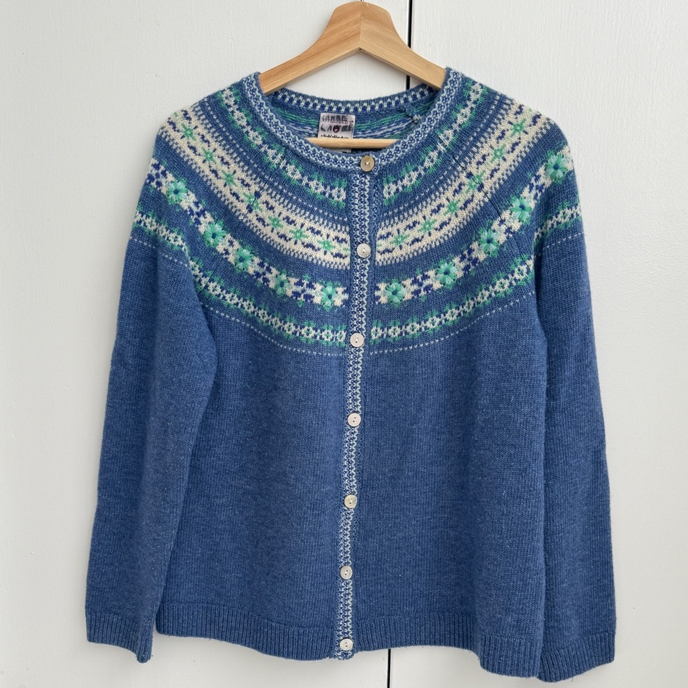 Appleseed's Blue Patterned Cardigan